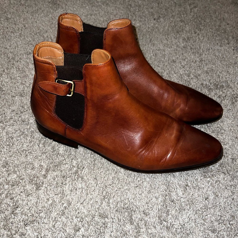 Aldo Men's Tan Leather Ankle Boots